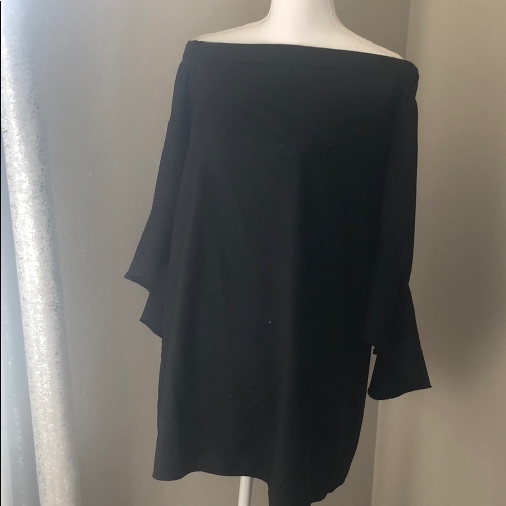 Black Off the shoulder dress with elastic top